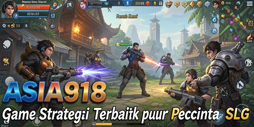 Tangkapan layar utama gameplay ASIA918 menampilkan strategi pertempuran SLG.