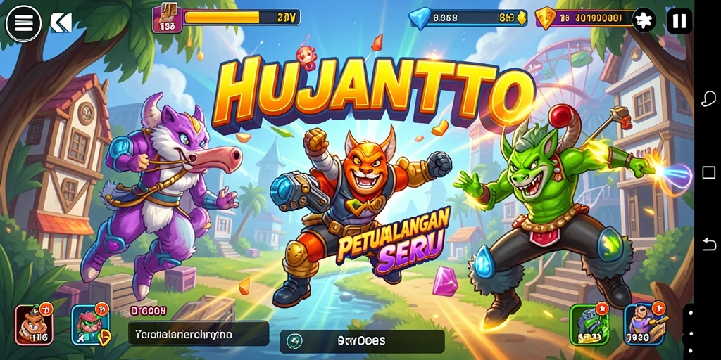 Screenshot gameplay HUJANTOTO yang menampilkan aksi seru di dunia Arcade.