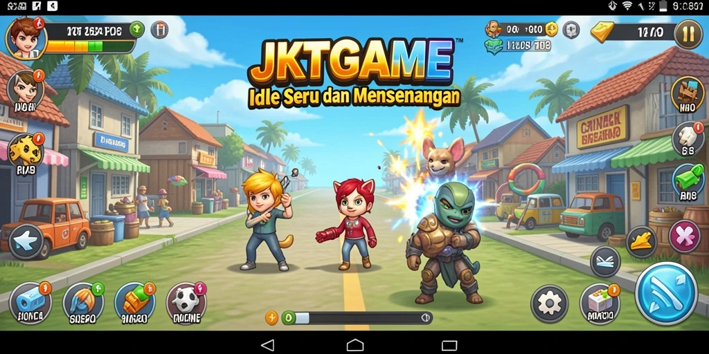 Tampilan menarik dari gameplay <strong>JKTGAME</strong> yang menunjukkan karakter mengumpulkan sumber daya.