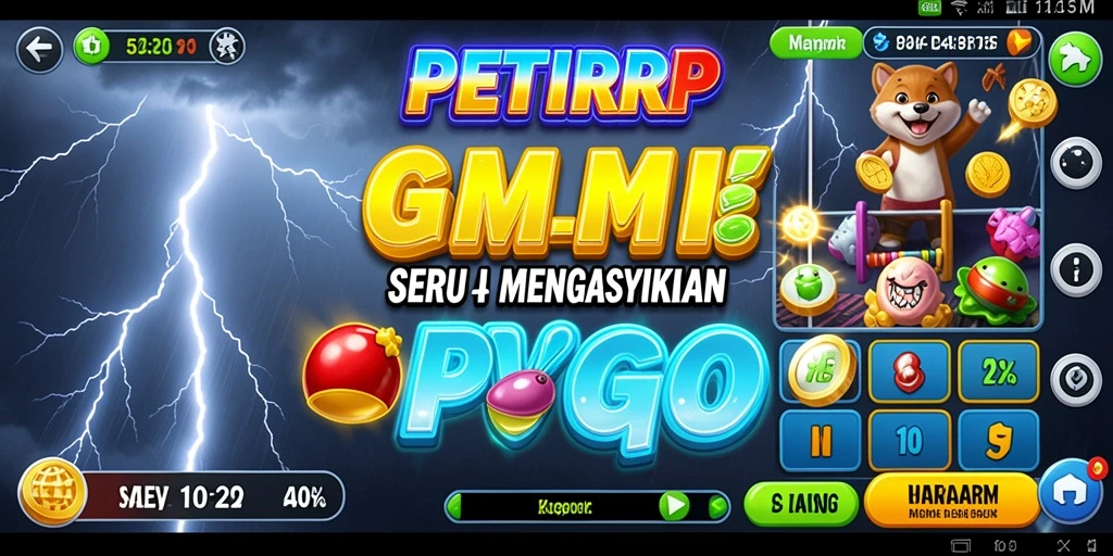 Tampilan gameplay PETIRRP yang seru dan penuh warna.