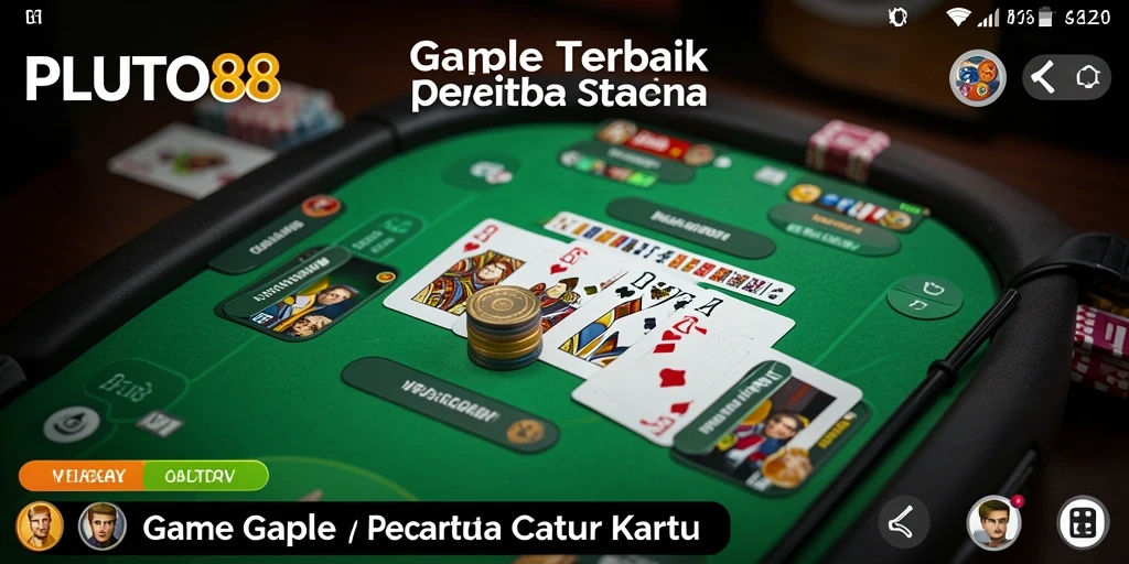 Tampilan gameplay seru dari PLUTO88 dengan kartu Gaple.