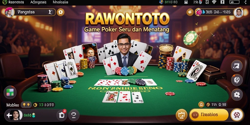 Tampilan gameplay RAWONTOTO yang mendebarkan dan penuh strategi Poker.