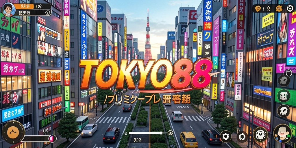 Screenshot gameplay TOKYO88 menunjukkan interaksi karakter di Tokyo.